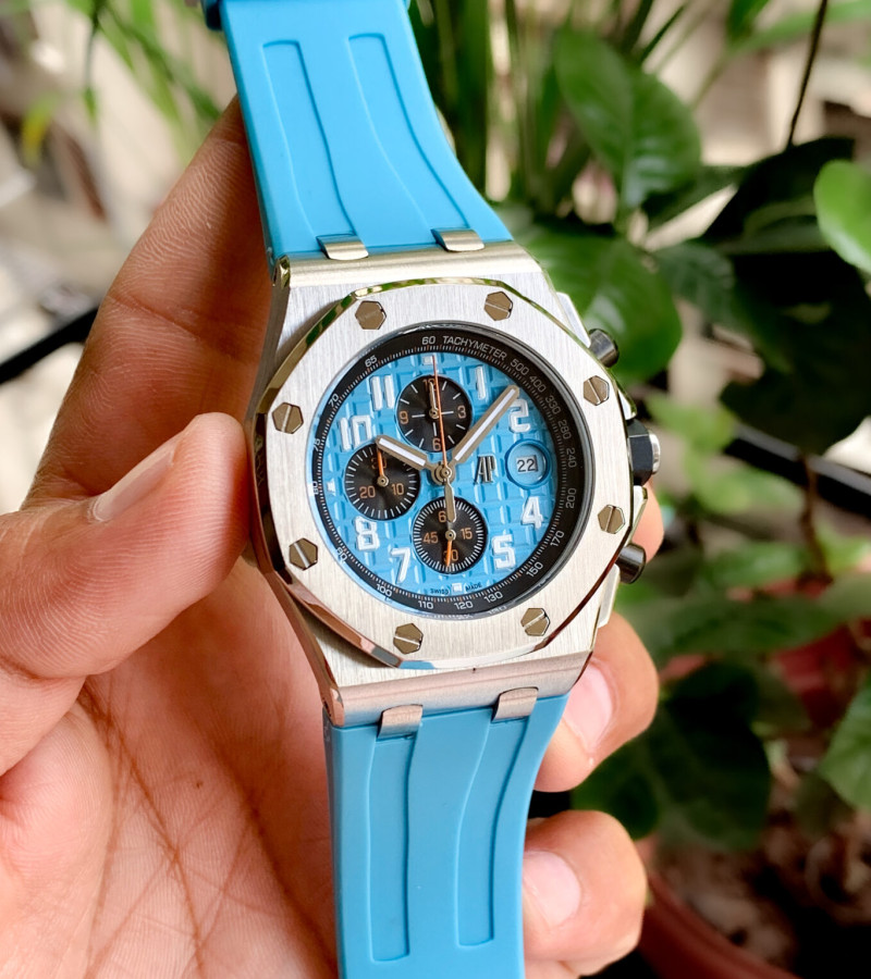 AUDEMARS PIGUET OFFSHORE CHRONOGRAPH SILVER-ICE BLUE