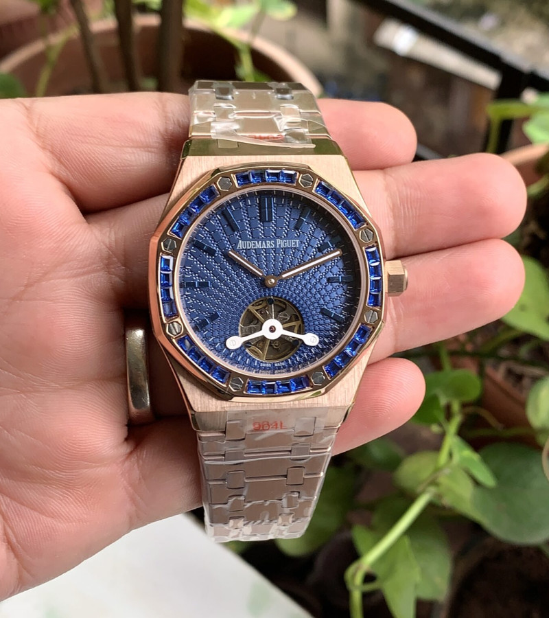 AUDEMARS PIGUET ROYAL OAK FLYING TOURBILLION RG-BLUE BEZEL