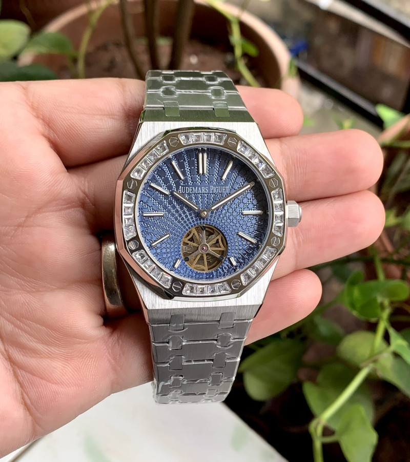 AUDEMARS PIGUET ROYAL OAK FLYING TOURBILLION RG- WHITE BLUE BEZEL