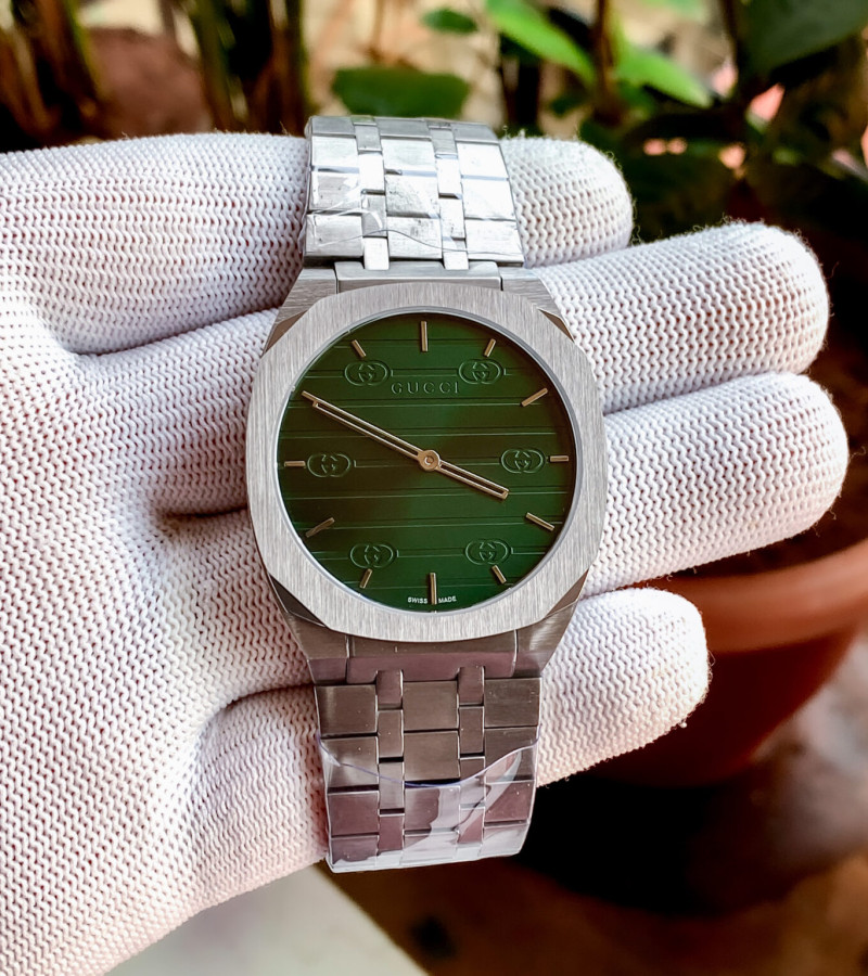 GUCCI 25H SERIES OCEAN GREEN QUARTZ