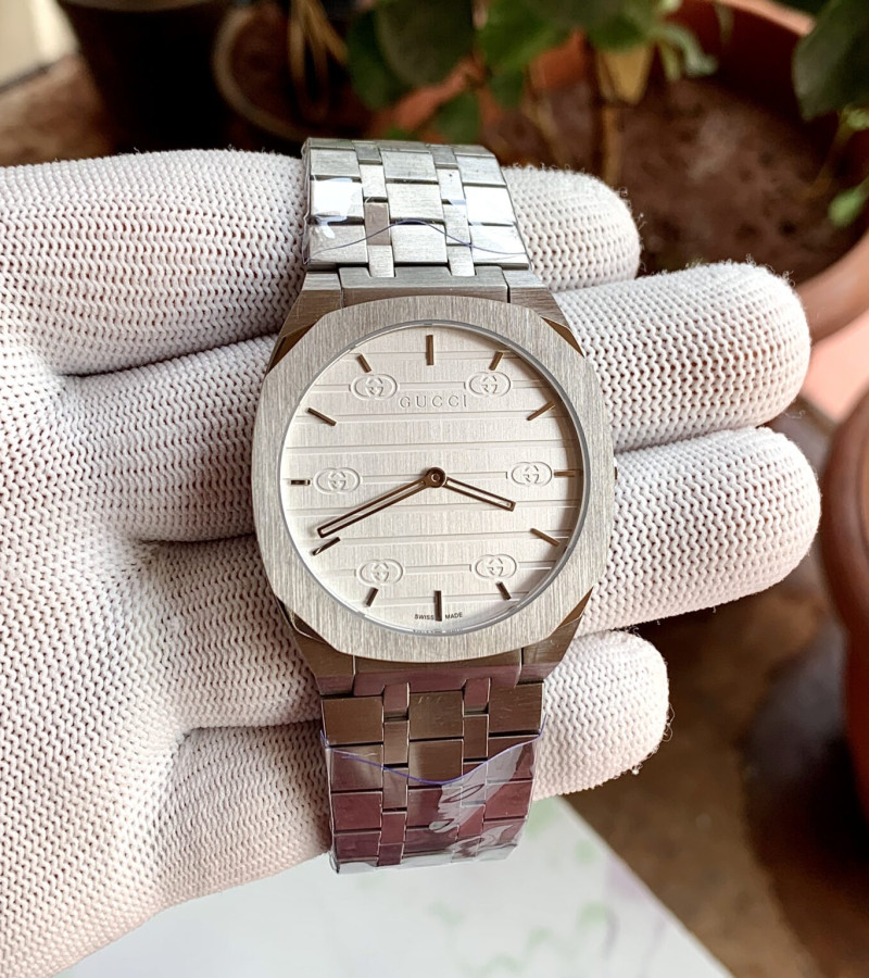 GUCCI 25H SERIES OCEAN WHITE QUARTZ
