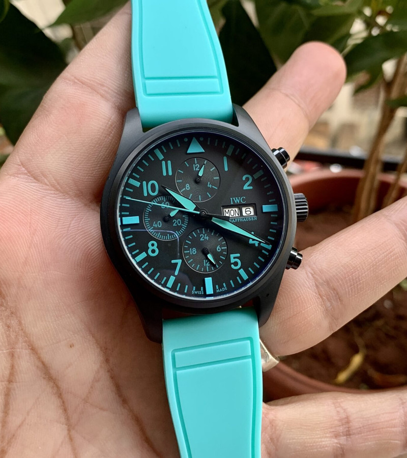 IWC PILOT CHRONOGRAPH MERCEDES BLACK BEZEL