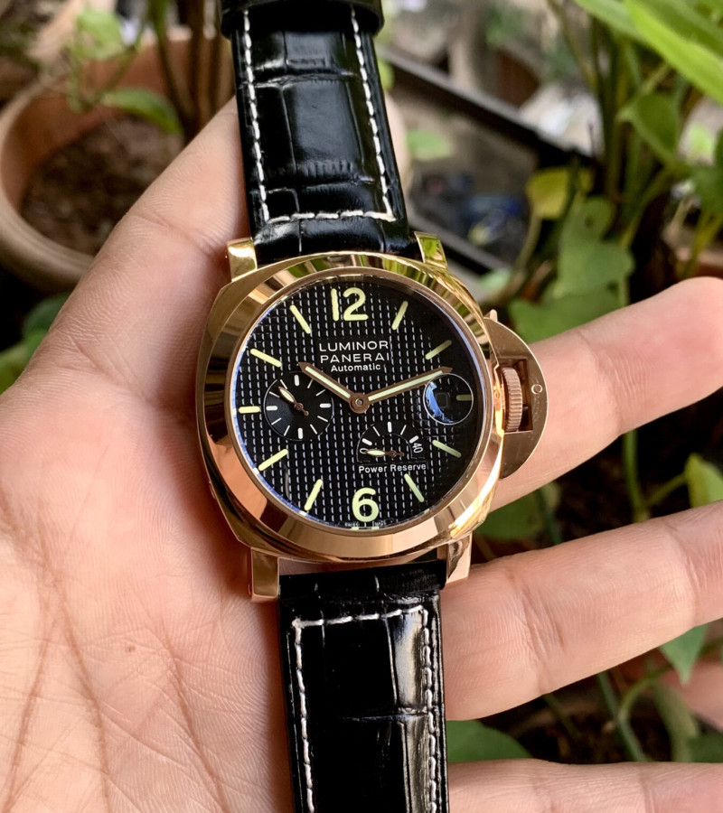 LUMINOR PANERAI POWER RESERVE BLACK LEATHER