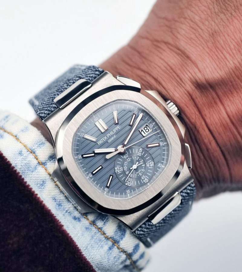 PATEK PHILIPPE NAUTILUS SILVER DENIM AUTOMATIC