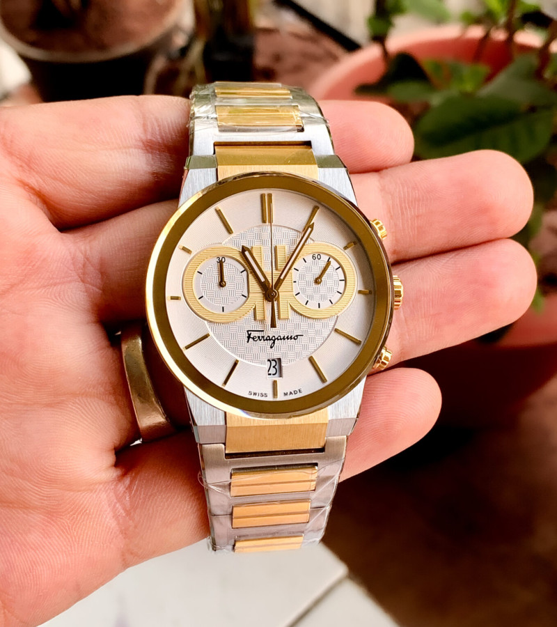 FERRAGAMO SAPPHIRE CHRONOGRAPHS SFME TWO-TONE WD