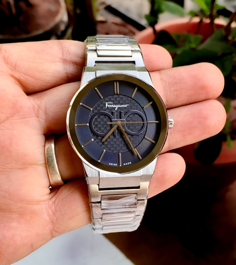 FERRAGAMO SAPPHIRE CHRONOGRAPHS SILVER-BLUE
