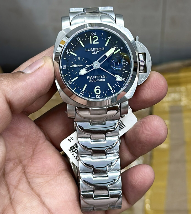 LUMINOR GMT PANERAI AUTOMATIC SILVER CHAIN