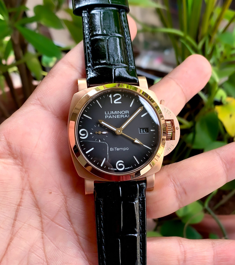 LUMINOR PANERAI BITEMPO GOLDTECH GMT BLACK